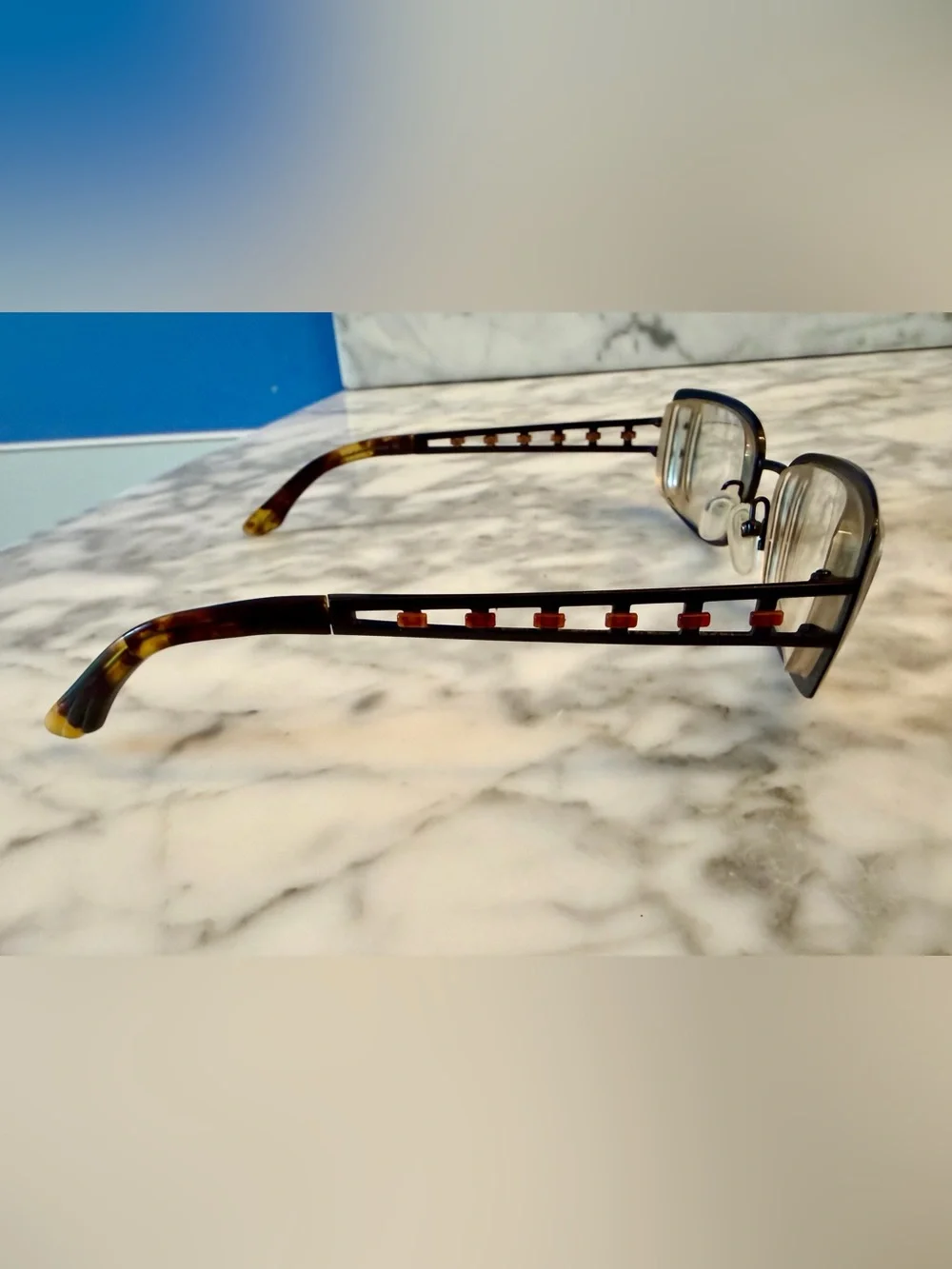 Dana Buchman Eyeglasses Frames Delta Black Titanium Crosses Tortoise 52-18-135